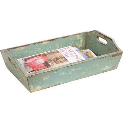 Ferne Painted Wood Tray with Handle - Image 0