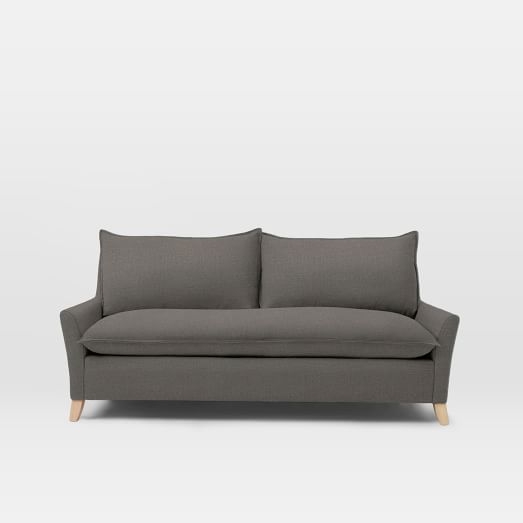 Bliss Down-Filled 79.5" Sofa - Linen Weave, Pebble - Image 0