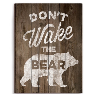 Don't Wake The Bear Graphic Art, 12" H x 9" W x 1" D - Unframed - Image 0