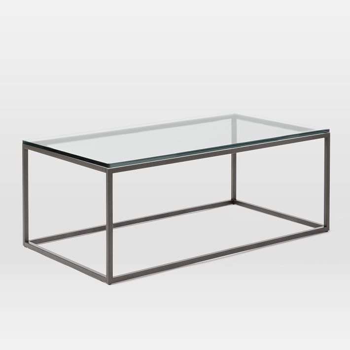 Box Frame Coffee Table - Glass/Antique Bronze - Image 0