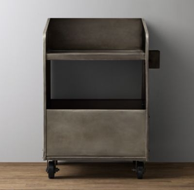 Vintage library book cart nightstand - Image 0