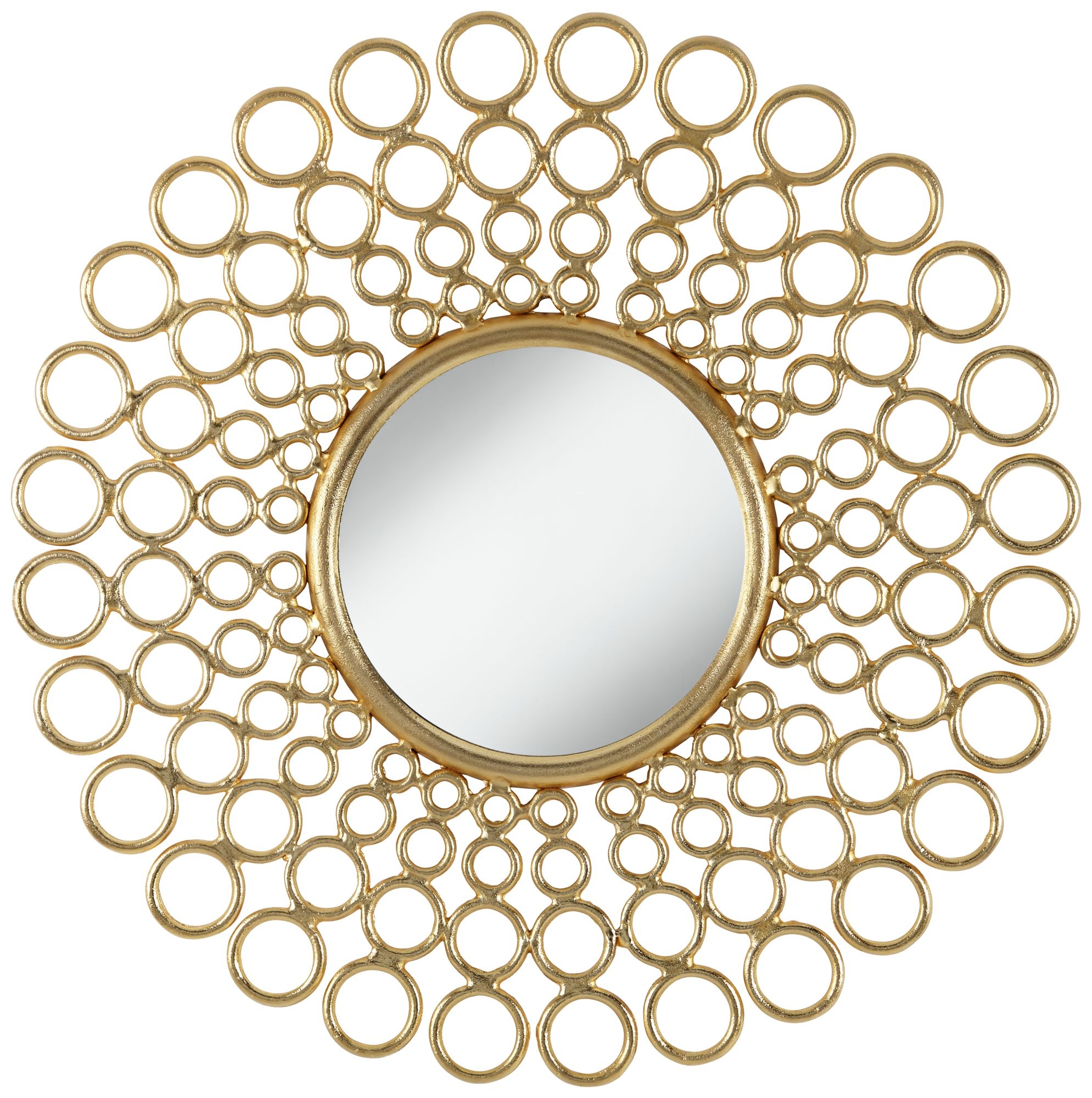 Samsula Bright Gold 31" Round Sunburst Wall Mirror - Image 0