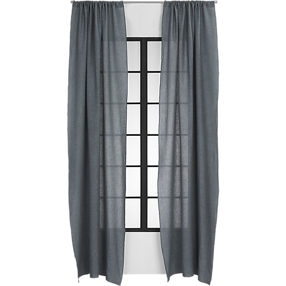 Graphite linen curtain panel - 48"x120" - Image 0