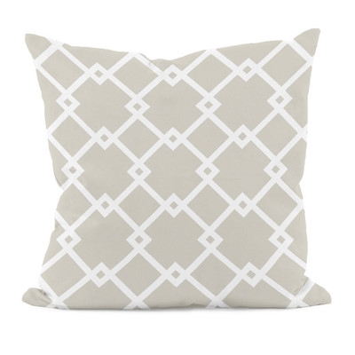 Bo Geometric Throw Pillow - Oatmeal - 18x18 - With Insert - Image 0