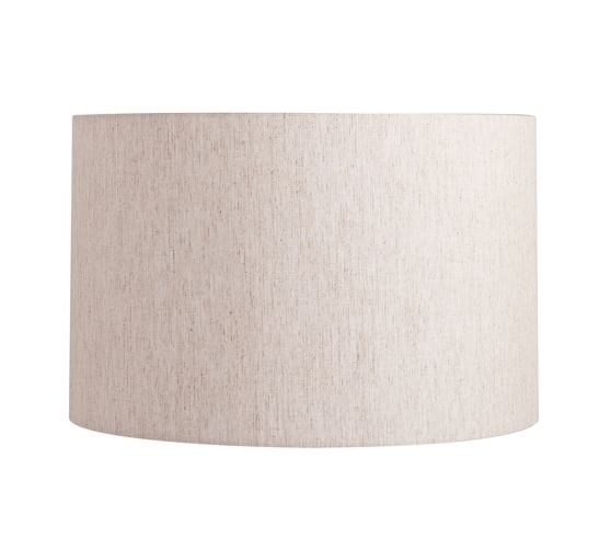 Straight Sided Linen Drum Lamp Shade, Medium, Flax - Image 0