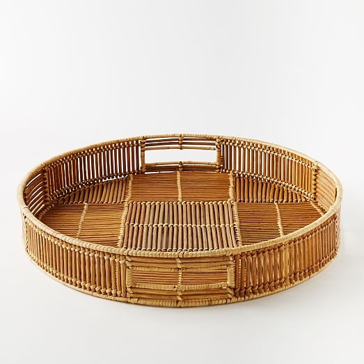 Woven Rattan Tray - Round - Image 0