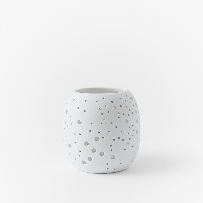 Pierced Porcelain Hurricanes - Constellation -  Tealight - Image 0