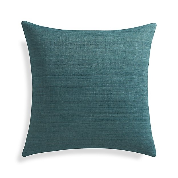 Michaela Azure Blue 20" Pillow with Feather-Down Insert - Image 0