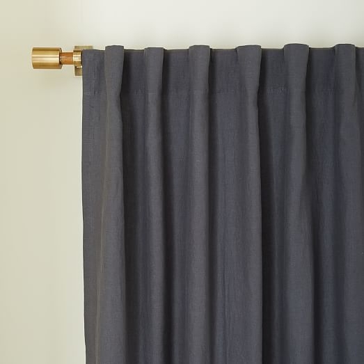 Belgian Linen Curtain - Blackout lining - Slate - Image 0