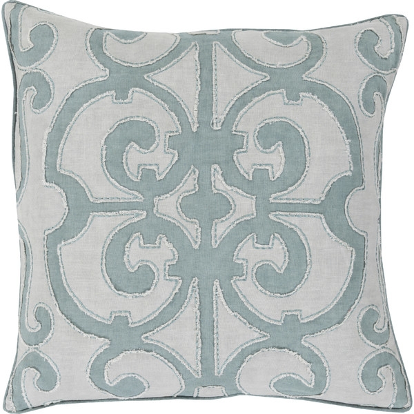 Estelle Linen Pewter 18" Square Pillow- Polyester/Polyfill insert - Image 0