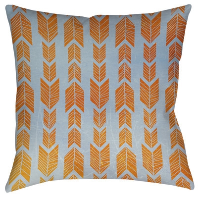 Featherwood Indoor/Outdoor Throw Pillow-Orange-16''- Polyester/Polyfill - Image 0