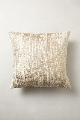 Plaited Metallics 20" Sq. Gold Pillow - Poly fill - Image 0