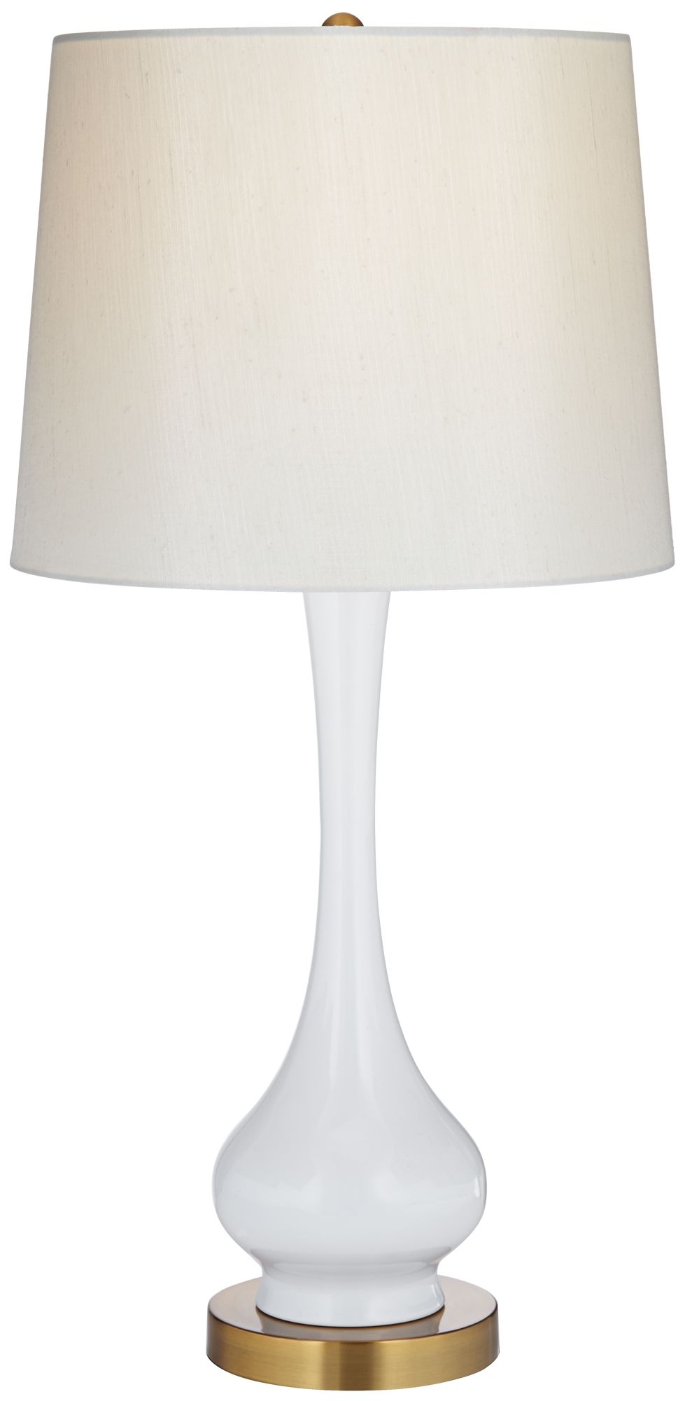 Lula White and Brass Gourd Table Lamp - Image 0