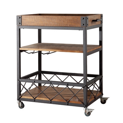 Eastfield Kitchen Cart with Wooden Top - Image 0