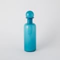 Mid-Century Straight Glass Vase With Stopper, Medium Bottle, Blue - Image 0
