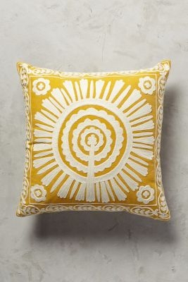 Full Sun Pillow,Dark Yellow - 18''Sq. - With Insert - Image 0