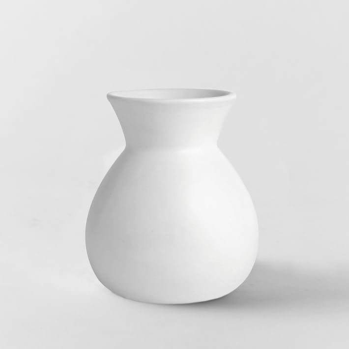 Pure White Ceramic Vases - Sack - Image 0