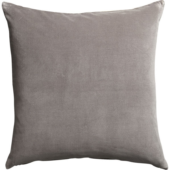 Leisure grey 23" pillow with feather insert - Image 0