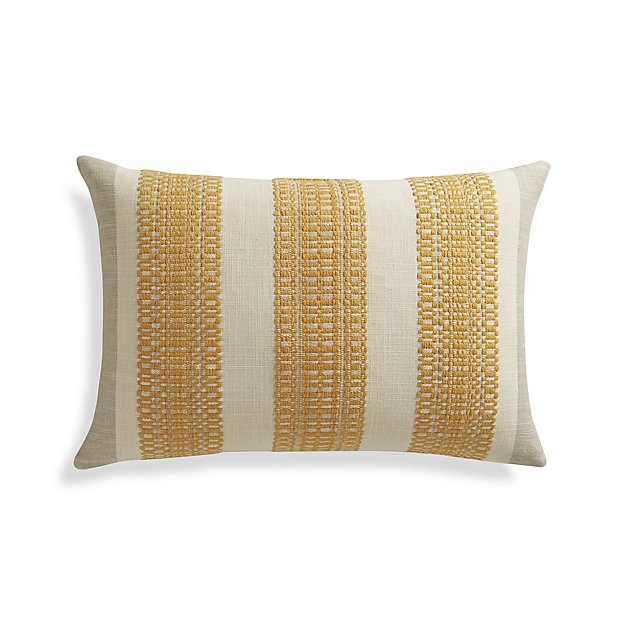 Bryce 22"x15" Pillow with Down-Alternative Insert, Golden ochre - Image 0