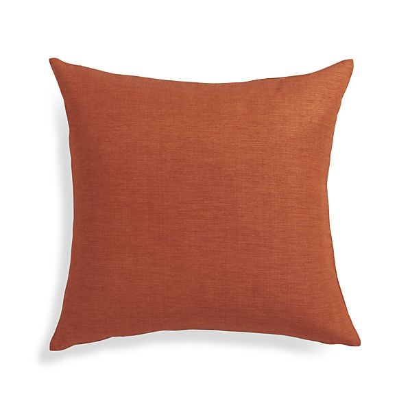 Linden Pillow - 18x18, Copper orange, Down Insert - Image 0