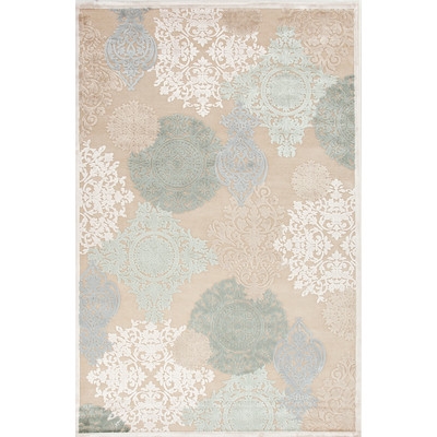 Fables Cream & Blue Floral Area Rug - Image 0