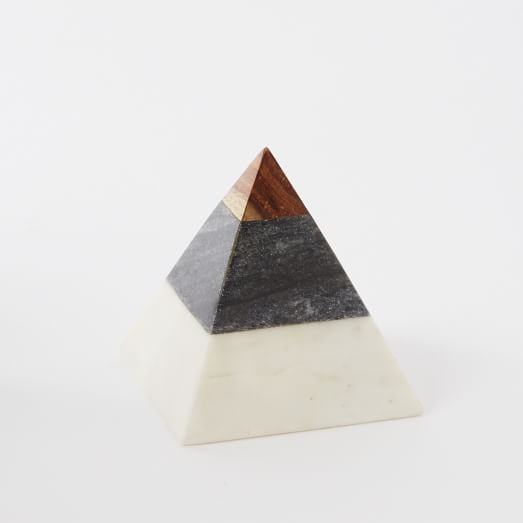 Marble + Wood Geometric Objects - Pyramid - Image 0