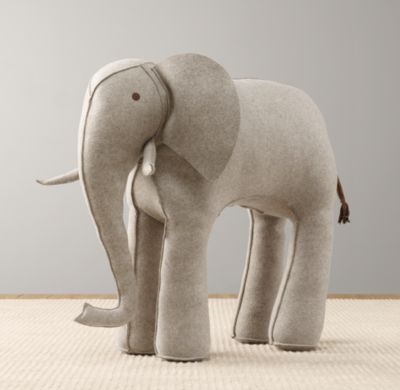 Oversized wool felt elephant - Image 0