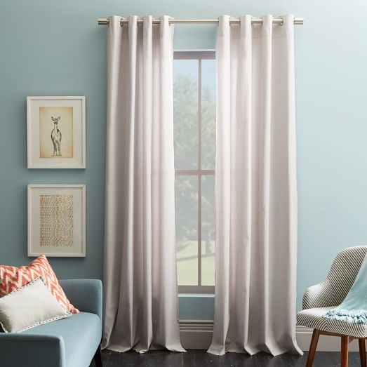 Cotton Canvas Grommet Curtain - Frost Gray - Image 0