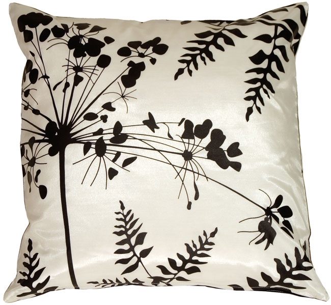 Spring Flower and Ferns Large Throw Pillow - Image 0