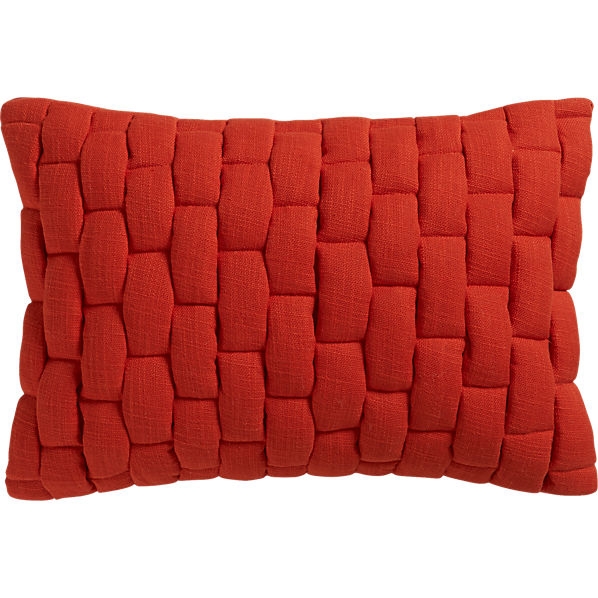 mason quilted red orange 18"x12" pillow - Image 0