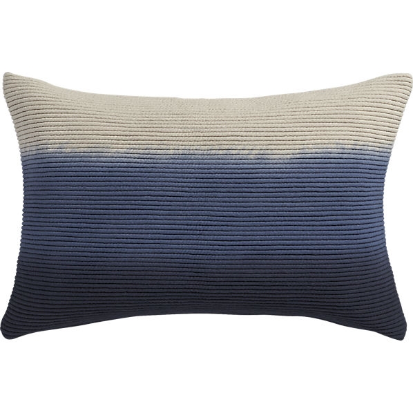Blue azure 18"x12" pillow with down-alternative insert - Image 0