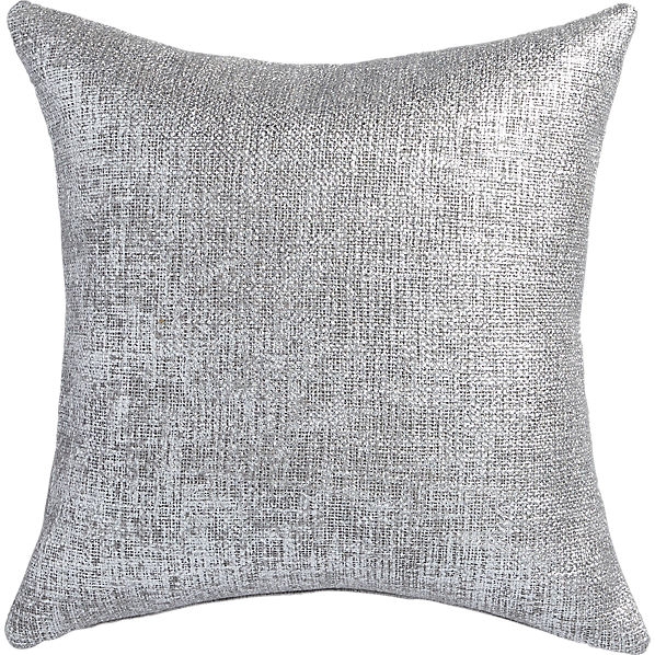 glitterati 20" silver pillow with down-alternative insert - Image 0
