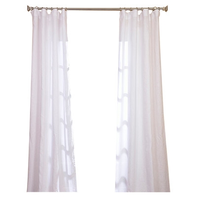 Signature Lace French Linen Pleated Single Curtain Panel-84" L x 50" W - Image 0