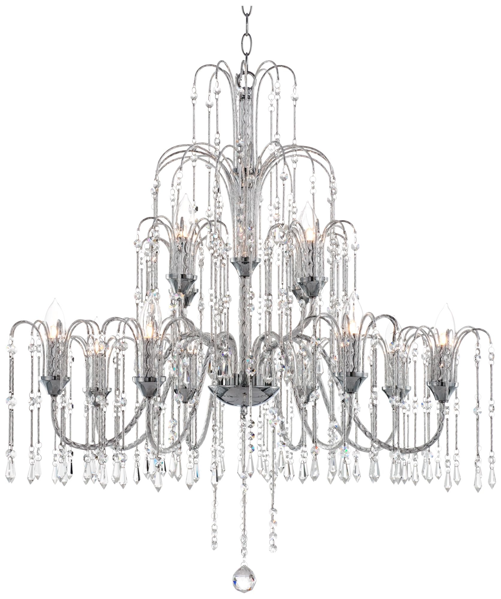 Crystal Rain Collection 33" Wide Large Crystal Chandelier - Image 0