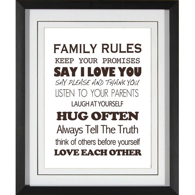 Family Rules Giclee Print Framed Textual Art - Image 0