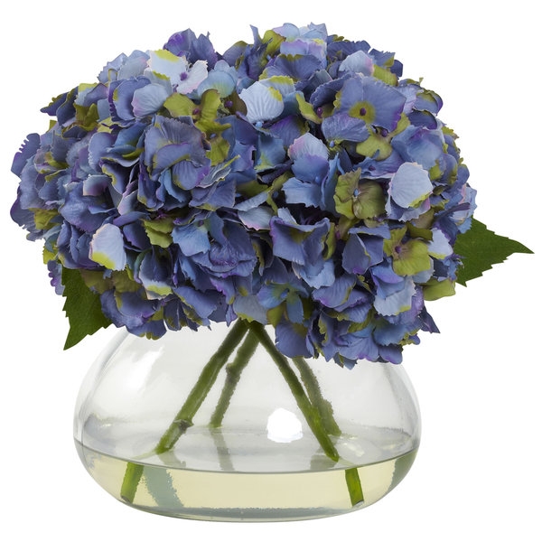 Large Blooming Hydrangea with Vase - Blue - Image 0