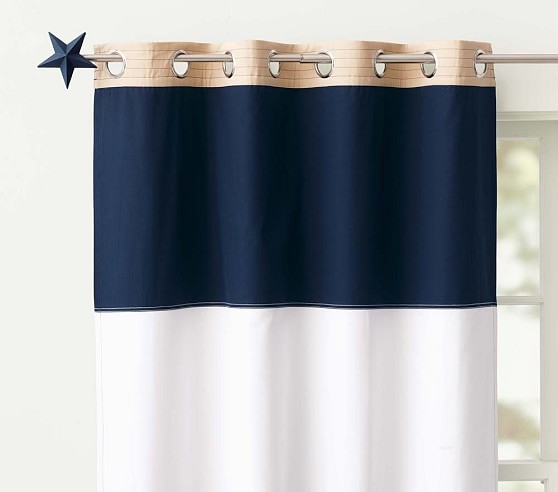 Rugby Blackout Panel - Navy/White, 63"L - Image 0