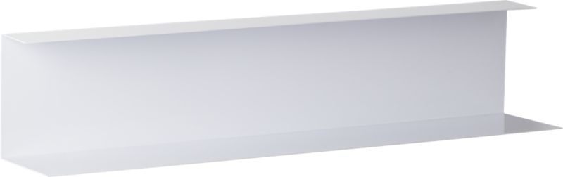 bent metal white wall shelf - Image 0