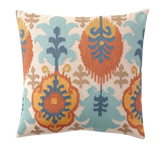 LEIGH IKAT EMBROIDERED PILLOW COVERS - Image 0