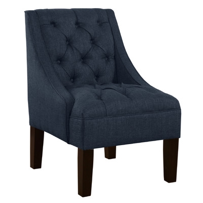 Tufted Upholstered Linen Swoop Arm Chair - Image 0
