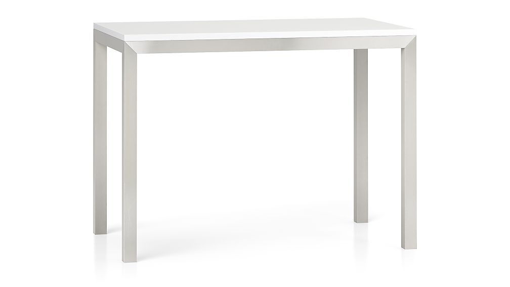 White Top/ Stainless Steel Base 48x28 Parsons High Dining Table - Image 0