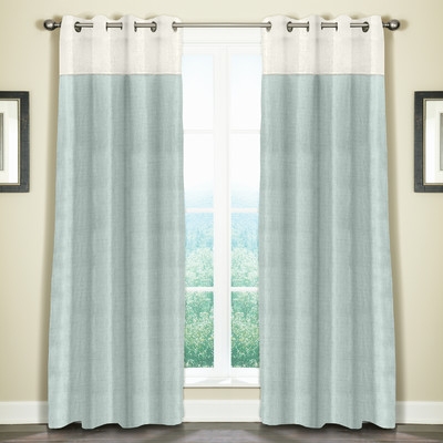 Monterey Single Curtain Panel - Mineral Blue - 108" L X 50" W - Image 0