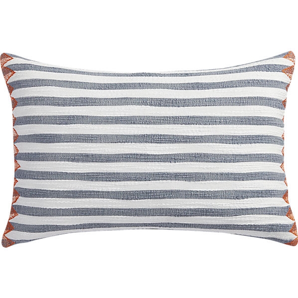 Marine layer - Indigo lines- 18"x12" pillow with insert - Image 0