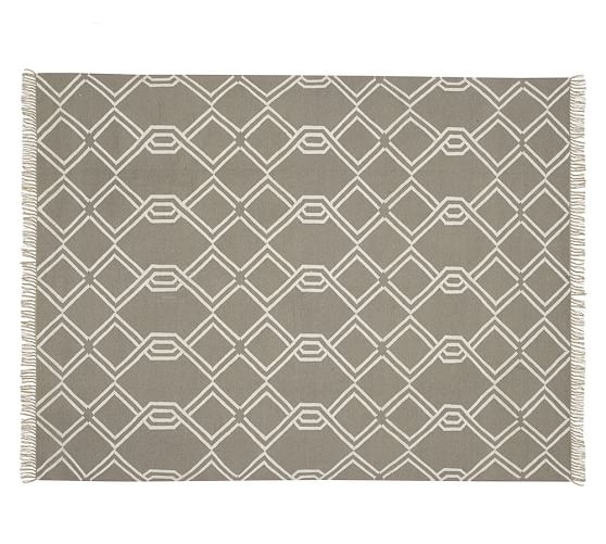 Diamond Cable Indoor/Outdoor Syntheic Rug - Gray - Image 0
