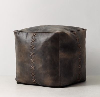 LEATHER BASEBALL STITCH POUF - Image 0