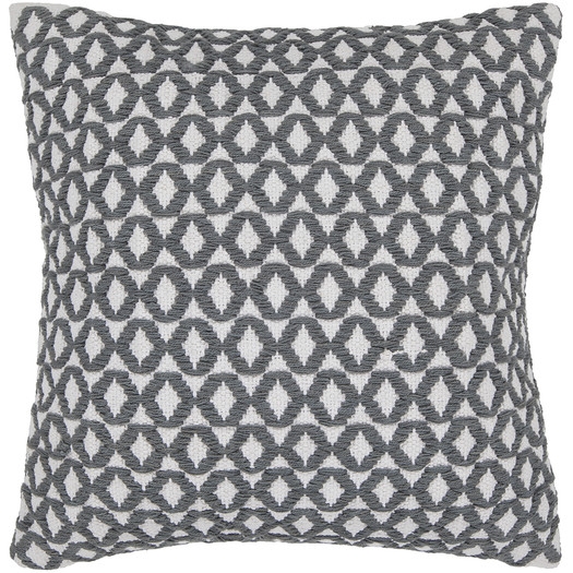 Geometric Contemporary Throw Pillow- White and gray- 18x18- Down/Feather fill insert - Image 0