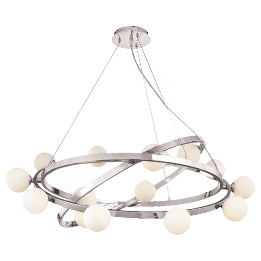 Nitrogen 15 Light Cable Articulating Chandelier with Opal Glass - Image 0