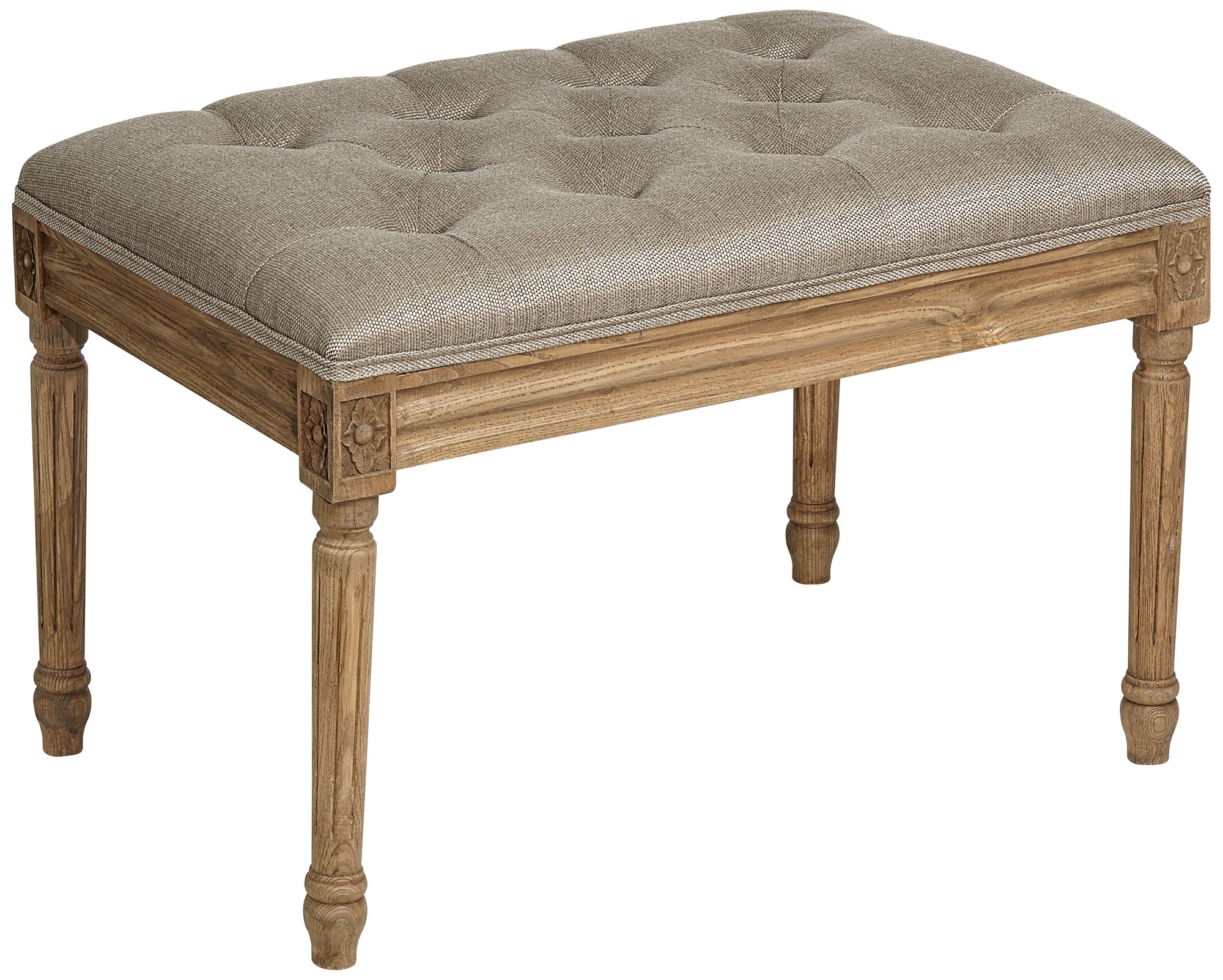 Suffolk Beige Ash Wood Tufted Bench - Style # 3M990 - Image 0