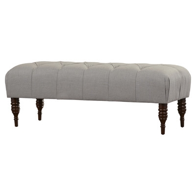 Upholstered Two Seat Bench - Linen Gray - Image 0