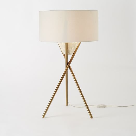 Mid-Century Tripod Table Lamp - Antique Brass - Image 0
